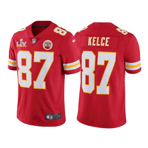 Men's Kansas City Chiefs #87 Travis Kelce Red NFL 2021 Super Bowl LV Stitched Jersey Men's Kansas City Chiefs #87 Travis Kelce Red NFL 2021 Super Bowl LV Stitched Jersey